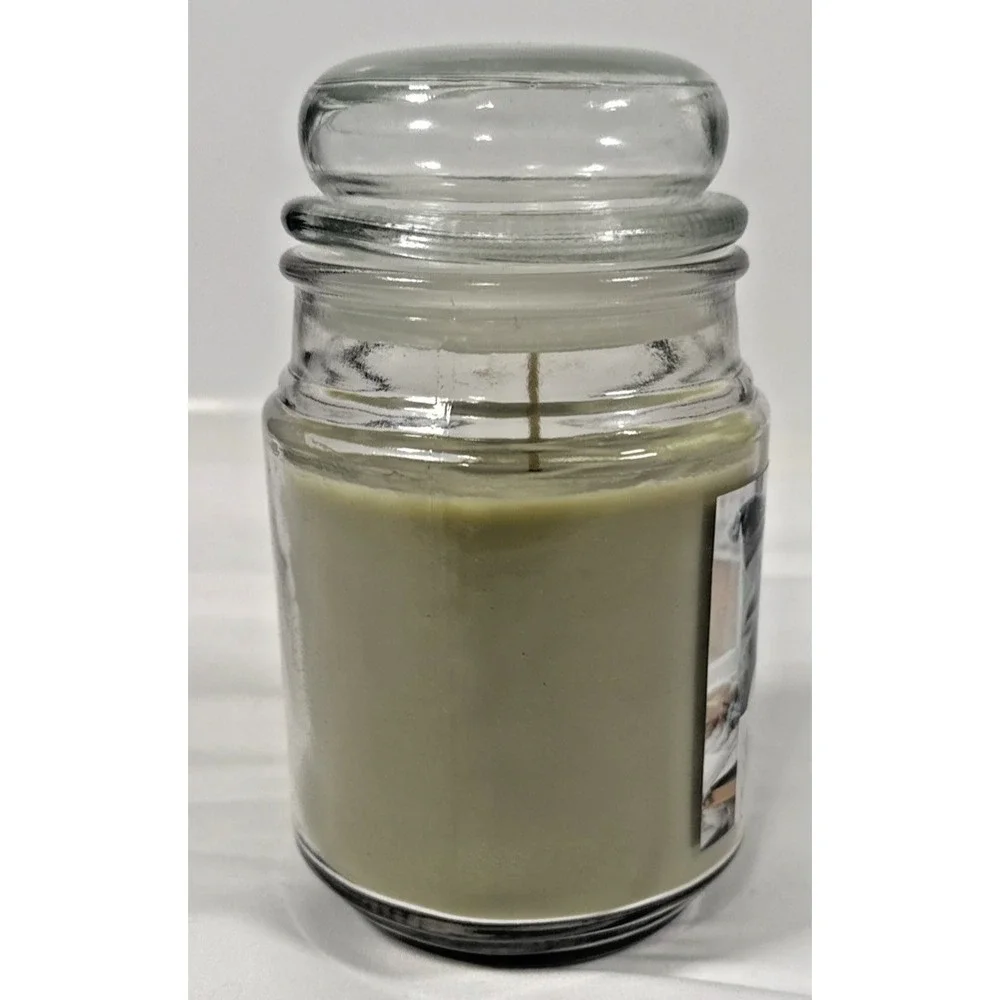 Star Candle Co Cozy Corner Scented Candle 18 oz Sage Green Glass Jar Single Wick